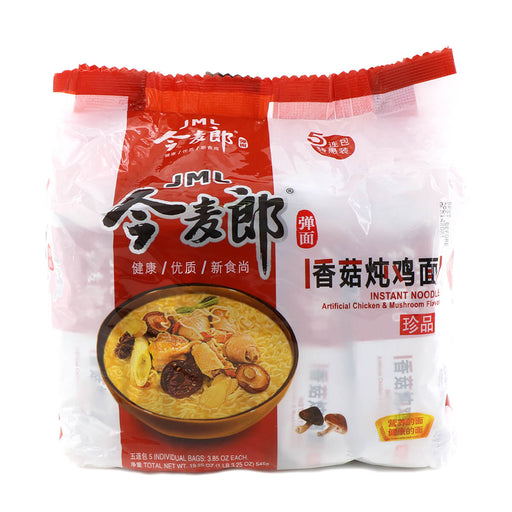Jinmailang Instant Noodle Artificial Chicken & Mushroom Flavor 3.85oz x 5 packs, 19.25oz - H Mart Manhattan Delivery