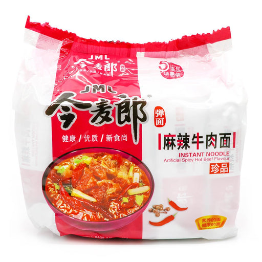 Jinmailang Instant Noodle Soup Spicy Hot Beef Flavor 111g X 5Pks, 555g - H Mart Manhattan Delivery