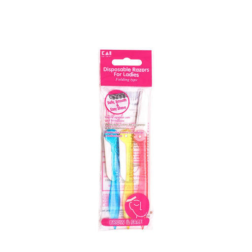 Kai Disposable Folding Facial Razor For Ladies 3Pack - H Mart Manhattan Delivery