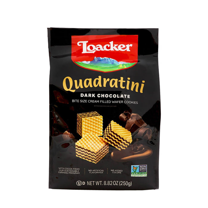 Loacker Quadratini Dark Chocalate Creme-Filled Wafer Cookies 8.82oz - H Mart Manhattan Delivery