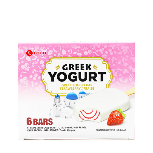 Lotte Greek Yogurt Ice Bar Strawberry 6 Bars x 2.83fl.oz - H Mart Manhattan Delivery