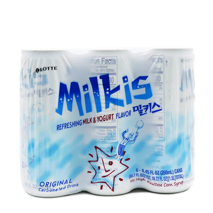 Lotte Milkis Carbonated Drink Original Flavor 250ml x 6 Cans - H Mart Manhattan Delivery