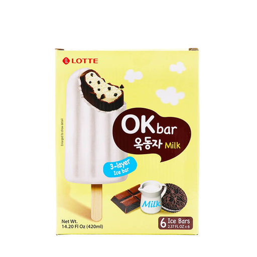 Lotte Ok Bar Milk 6 Ice Bars x 2.37fl.oz, 14.20fl.oz - H Mart Manhattan Delivery