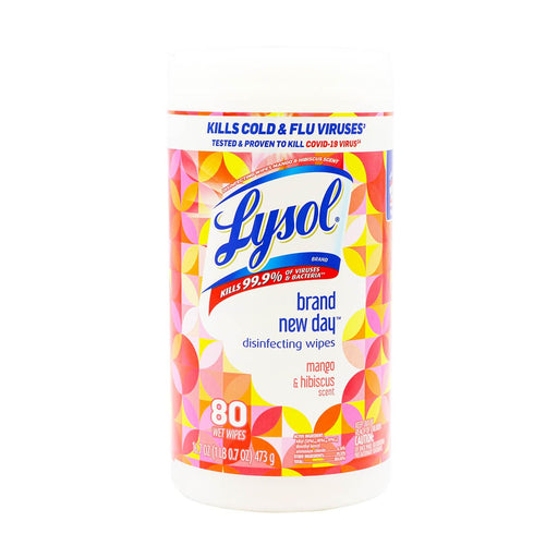 Lysol Disinfecting Wipes Mango & Hibiscus Scent 80 Wet Wipes, 16.7oz - H Mart Manhattan Delivery