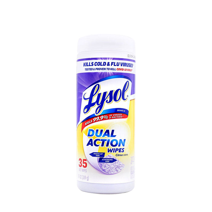 Lysol Dual Action Wipes Citrus Scent 35 Wet Wipes, 8.7oz - H Mart Manhattan Delivery