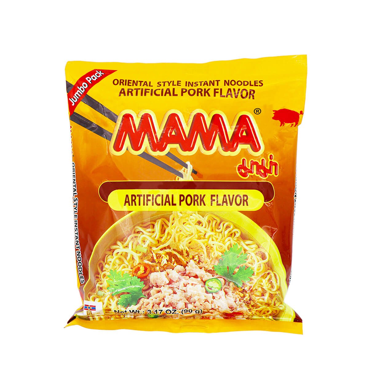 Mama Oriental Style Instant Noodles Artificial Pork Flavor 3.17oz H