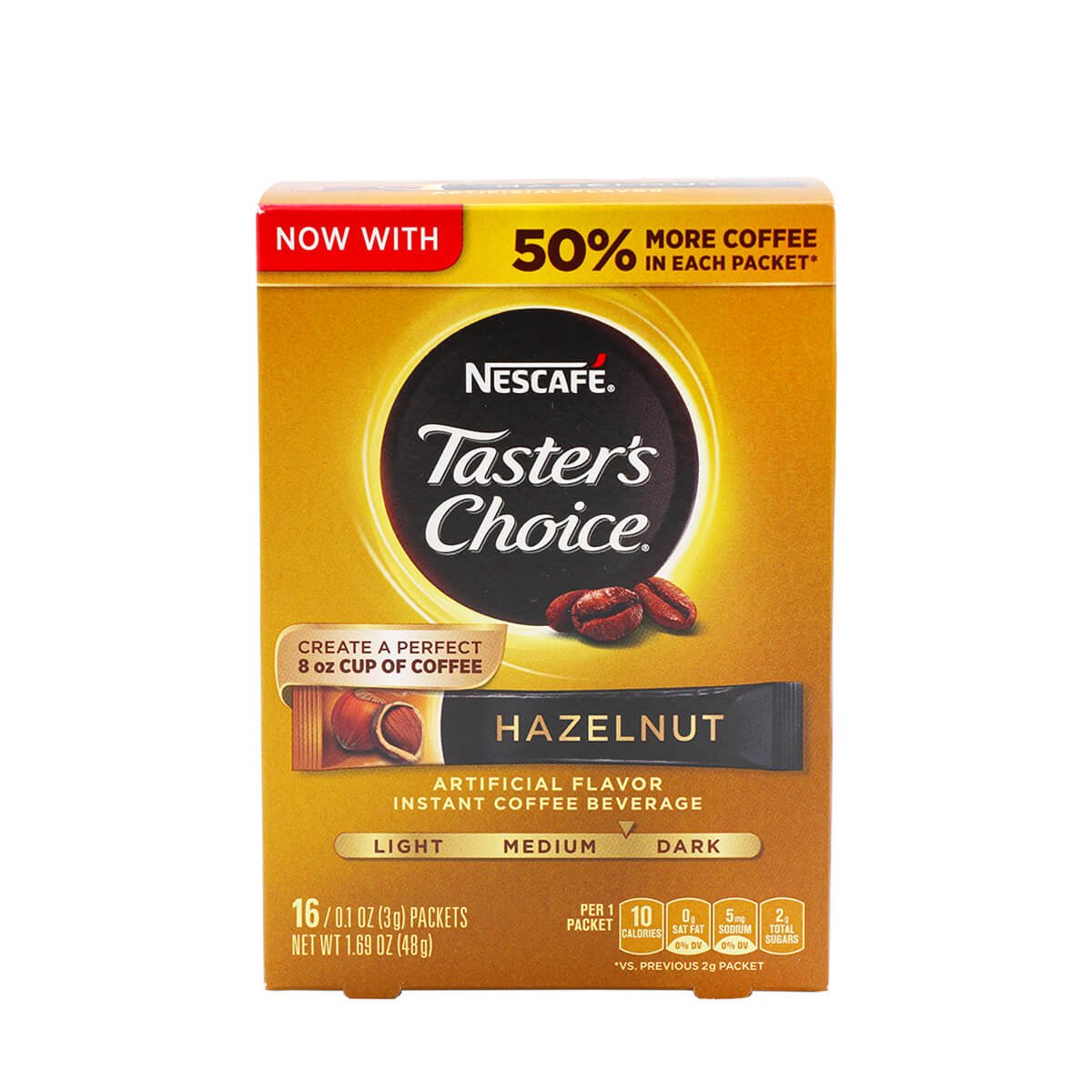 Nescafe Taster's Choice Hazelnut Instant Coffee 16 Packets, 1.69oz H